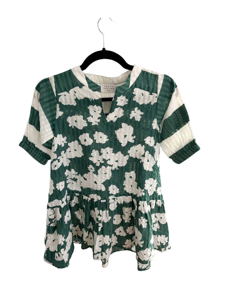 TANYA TAYLOR GREEN PRINTED DESIGN COVER UP