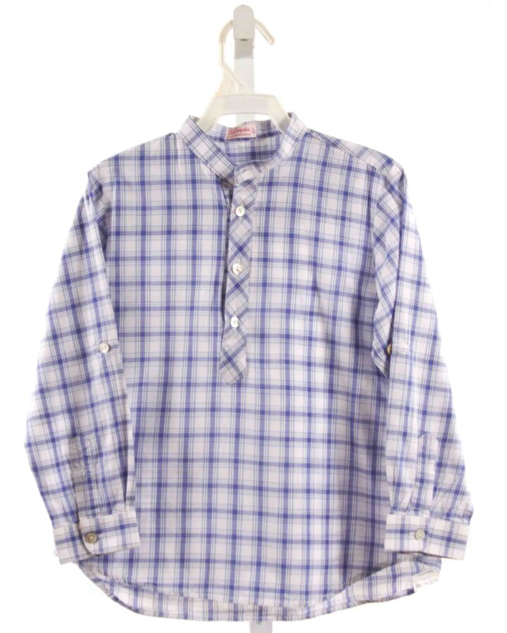 LA COQUETA  BLUE  PLAID  DRESS SHIRT