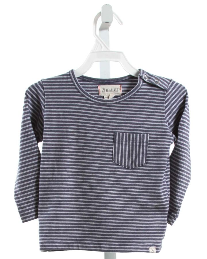 ME + HENRY  NAVY  STRIPED  KNIT LS SHIRT