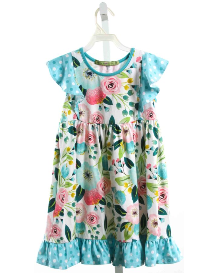 MILLY LOVES LILY  BLUE  FLORAL  KNIT DRESS