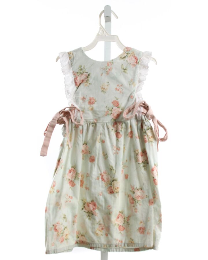 CAUGHT YA LOOKIN  LT BLUE  FLORAL  DRESS WITH EYELET TRIM