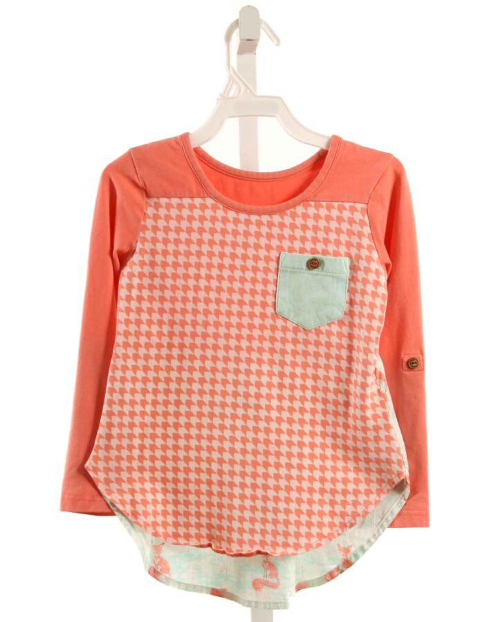 SERENDIPITY  ORANGE   PRINTED DESIGN KNIT LS SHIRT
