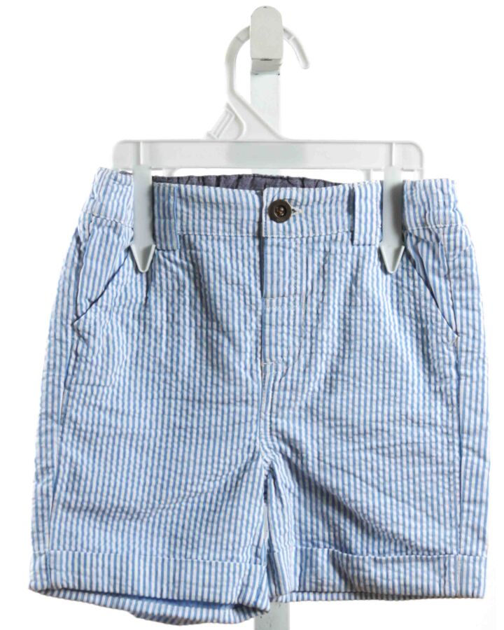 JOJO MAMAN BEBE  BLUE SEERSUCKER STRIPED  SHORTS