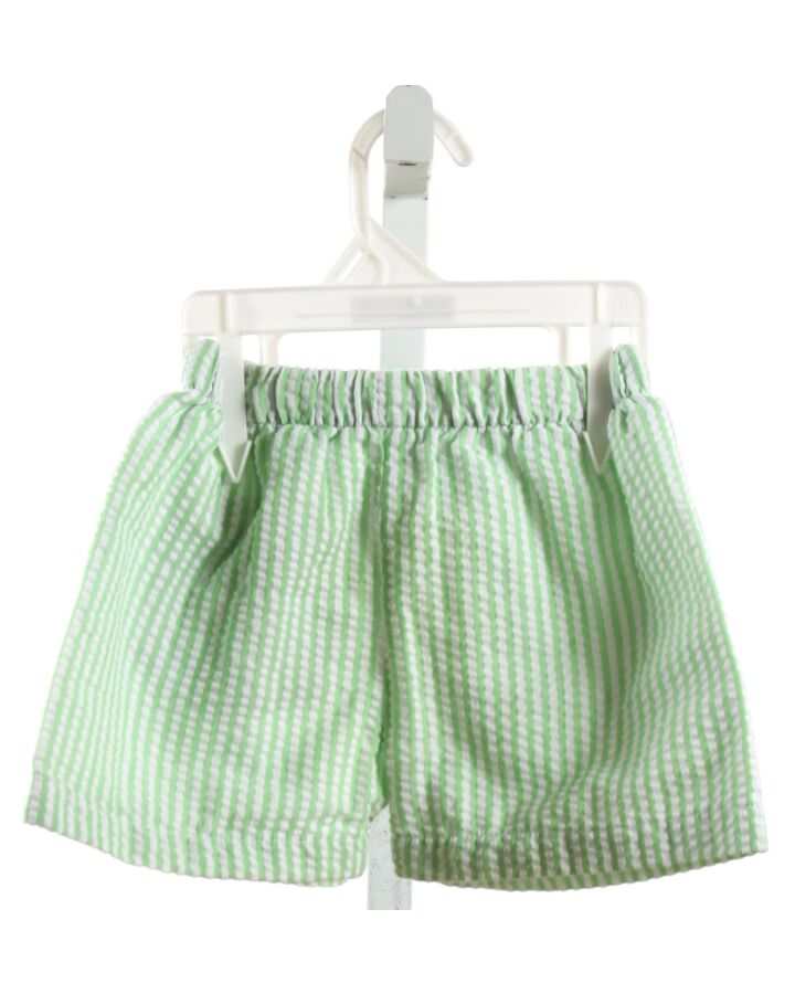 NO TAG  GREEN SEERSUCKER STRIPED  SHORTS