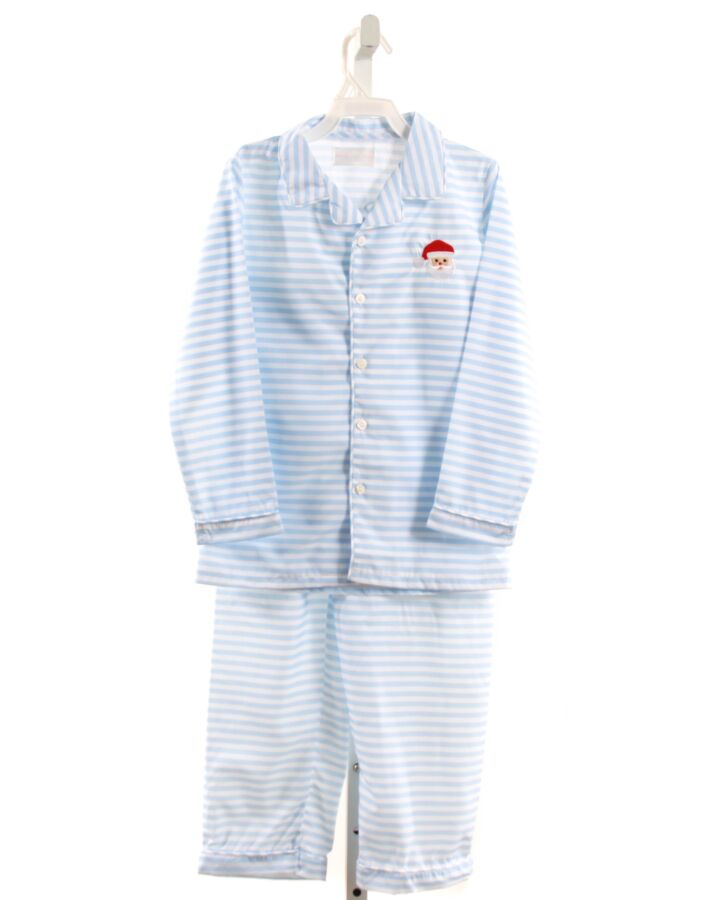 CECIL & LOU  LT BLUE  STRIPED EMBROIDERED LOUNGEWEAR