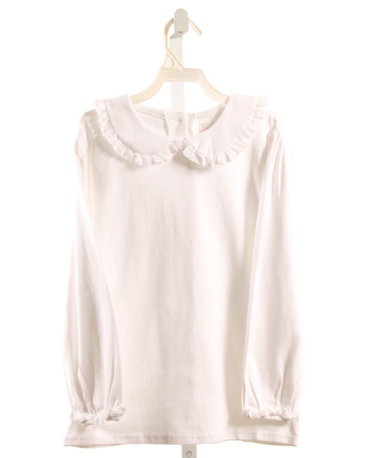 CECIL & LOU  WHITE KNIT   KNIT LS SHIRT WITH EYELET TRIM