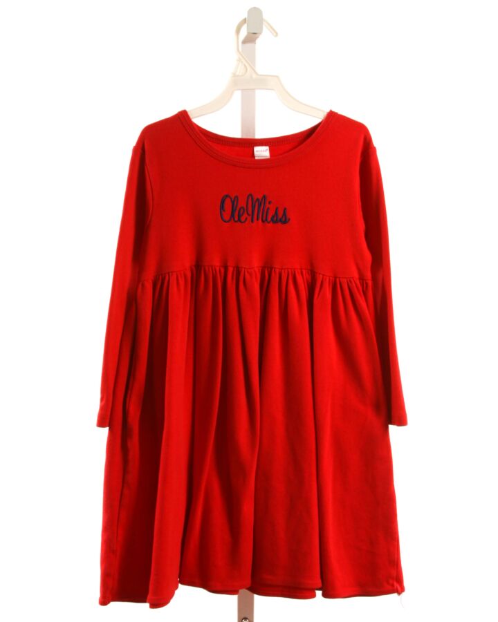 MONAG  RED KNIT  EMBROIDERED DRESS