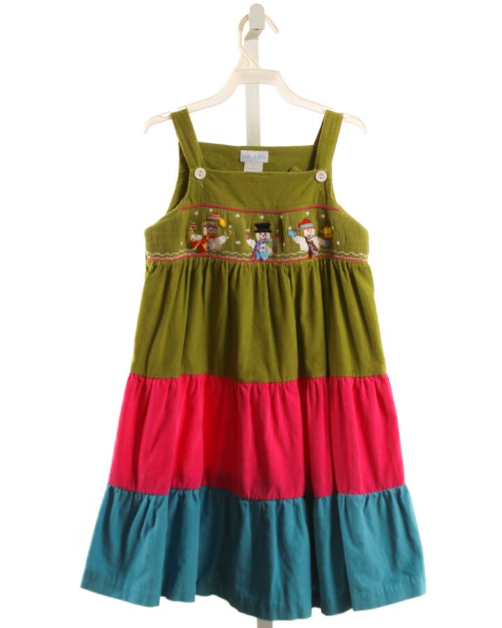 VIVE LA FETE  MULTI-COLOR CORDUROY  SMOCKED DRESS