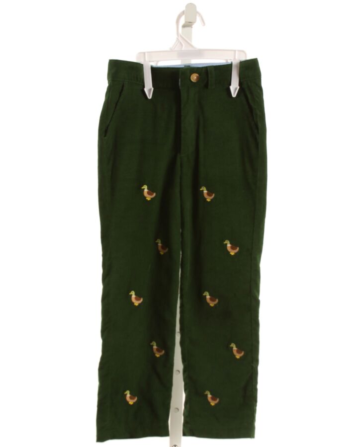LITTLE ENGLISH  GREEN CORDUROY  EMBROIDERED PANTS