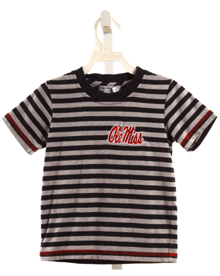 TARA COLLECTION  NAVY  STRIPED APPLIQUED KNIT SS SHIRT