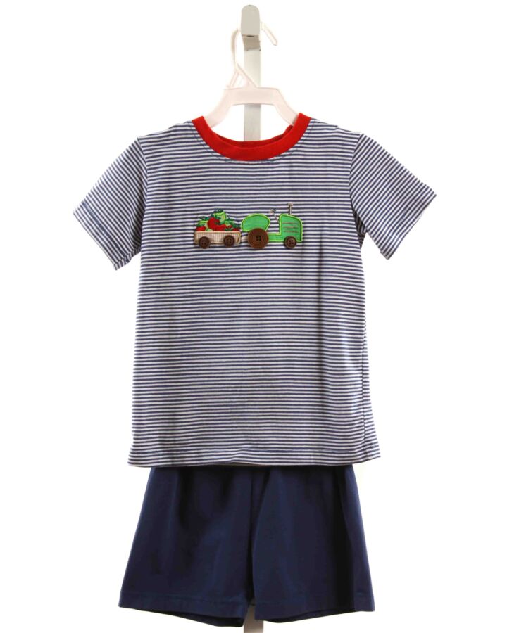 TARA COLLECTION  NAVY  STRIPED APPLIQUED 2-PIECE OUTFIT