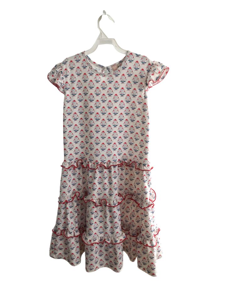SMOCKINGBIRD  RED  FLORAL  KNIT DRESS WITH RUFFLE