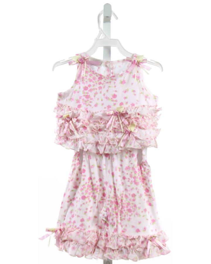 BISCOTTI  PINK  FLORAL  2-PIECE OUTFIT WITH RUFFLE