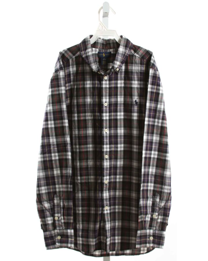 RALPH LAUREN  BLACK  PLAID  DRESS SHIRT