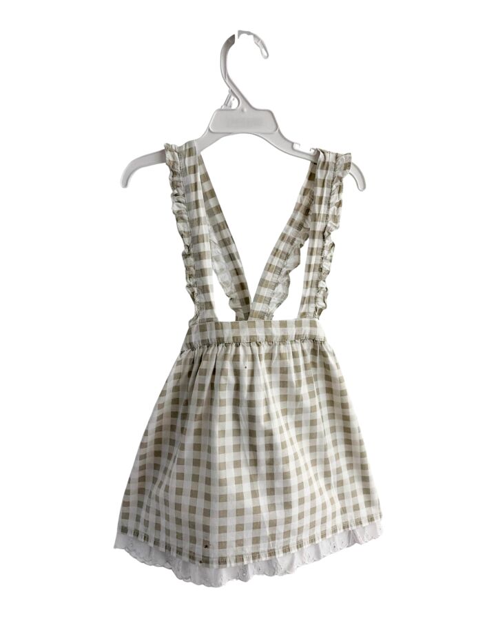 LA COQUETA  BROWN  GINGHAM  SKIRT WITH EYELET TRIM