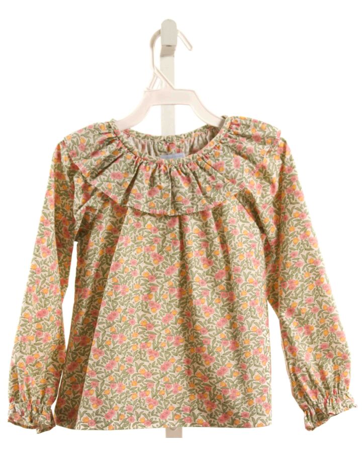 LITTLE ENGLISH  MULTI-COLOR  FLORAL  DRESS SHIRT WITH RUFFLE