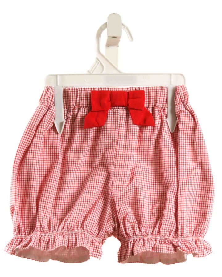 THE BEAUFORT BONNET COMPANY  RED  WINDOWPANE  BLOOMERS WITH BOW