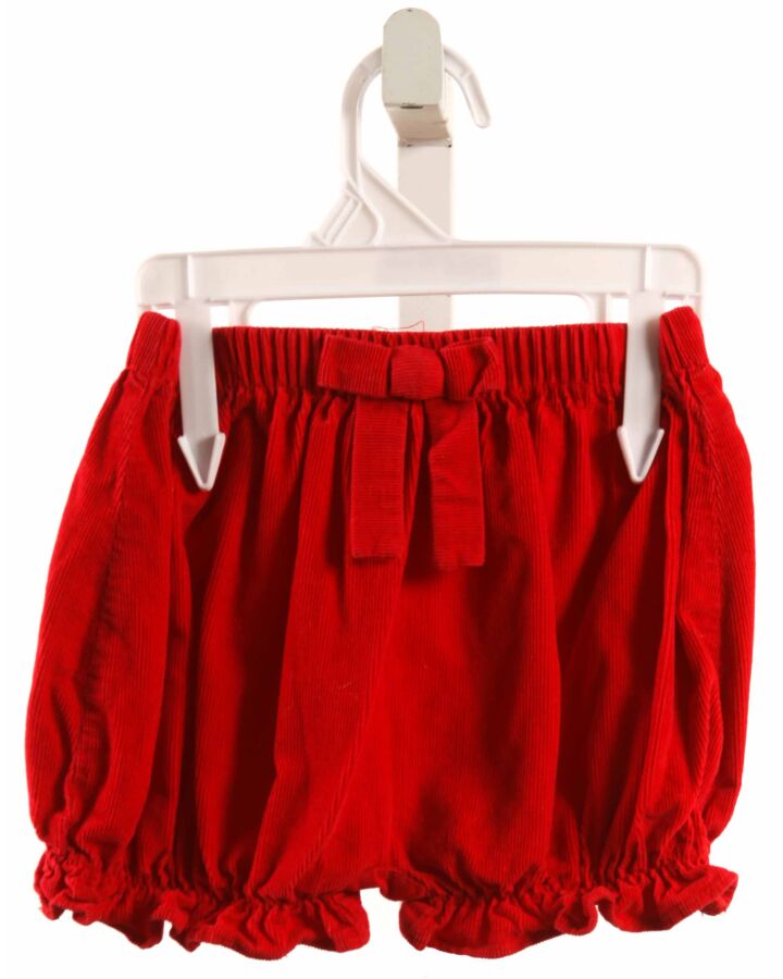 LITTLE ENGLISH  RED CORDUROY   BLOOMERS WITH BOW