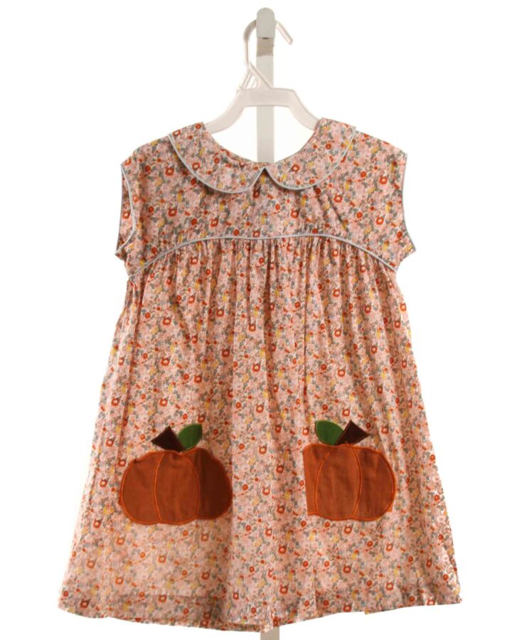 GRACE & JAMES  ORANGE  FLORAL APPLIQUED DRESS