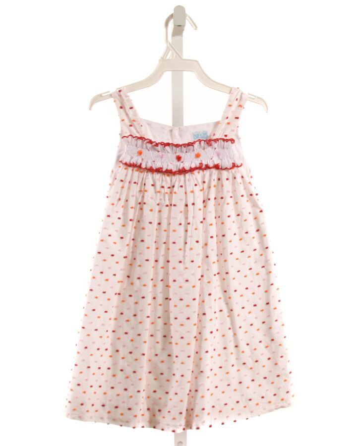 LULI & ME  MULTI-COLOR SWISS DOT  SMOCKED DRESS