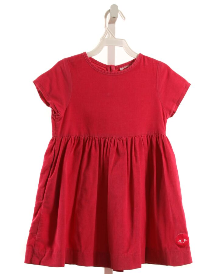 SMILING BUTTON  HOT PINK CORDUROY   DRESS