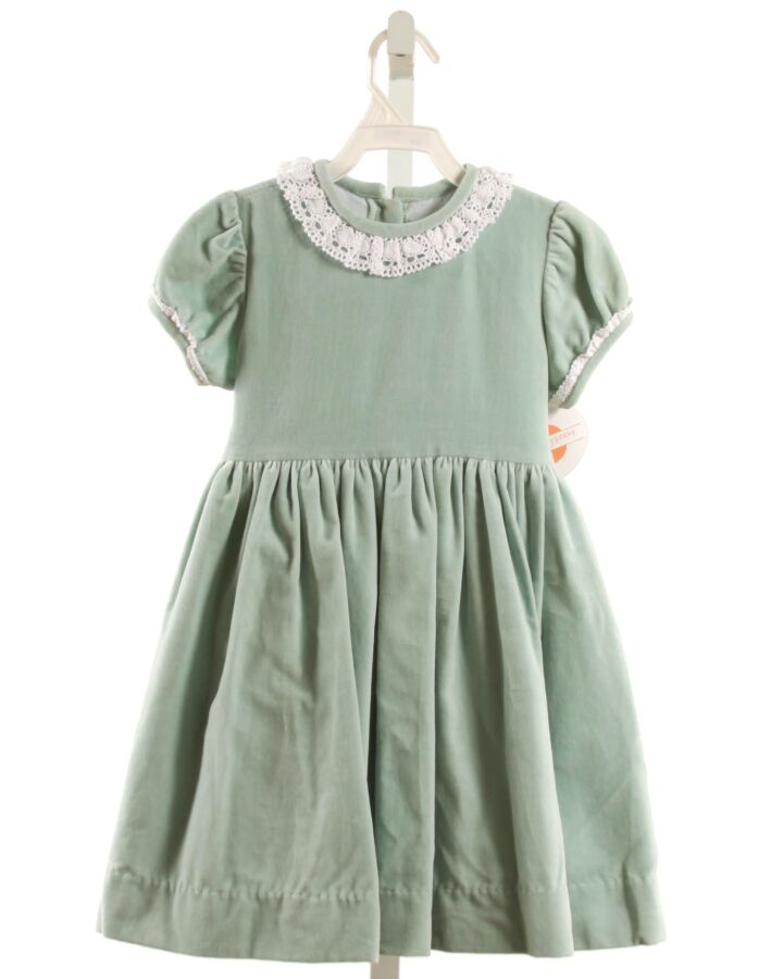 PEGGY GREEN  MINT VELVET   DRESS WITH LACE TRIM