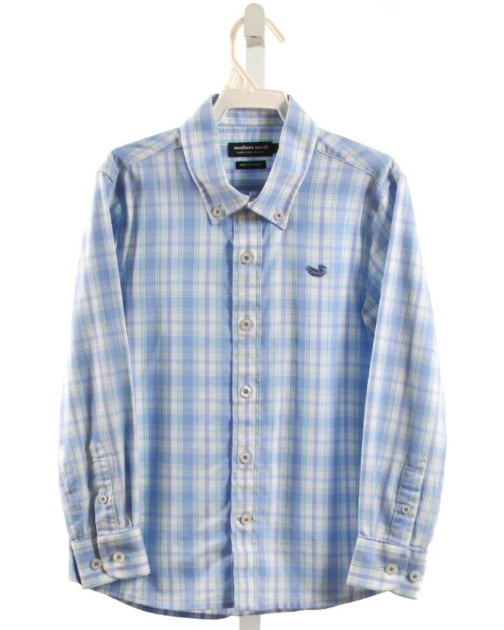 SOUTHERN MARSH  LT BLUE  PLAID  DRESS SHIRT