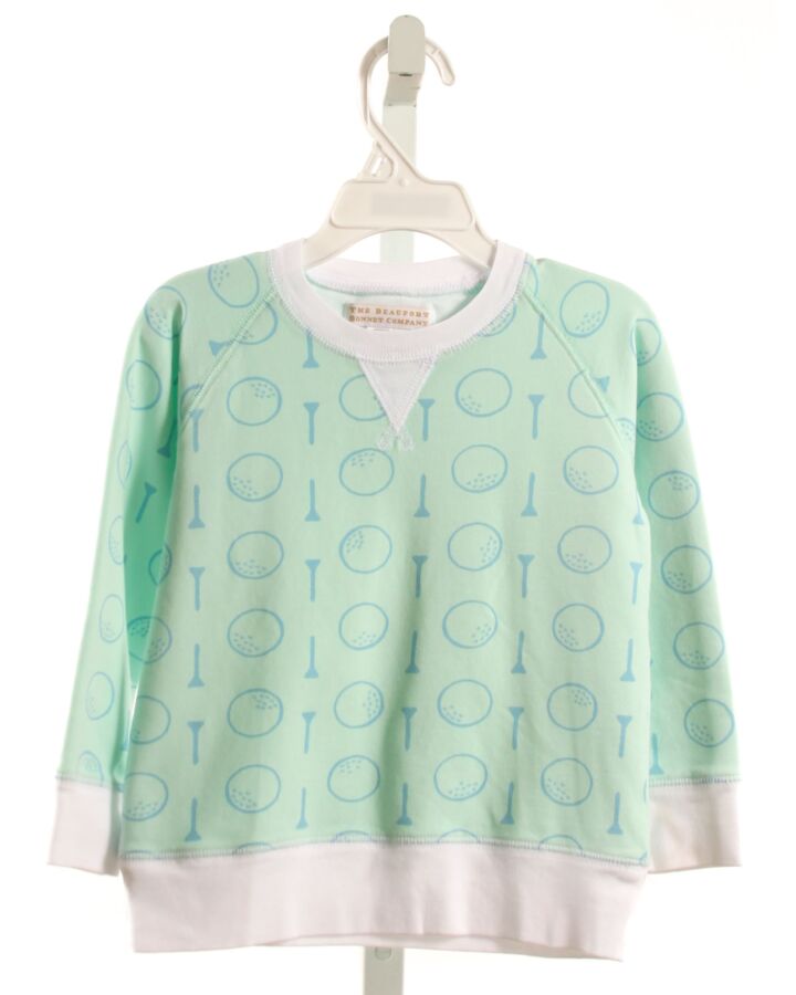 THE BEAUFORT BONNET COMPANY  GREEN KNIT  PRINTED DESIGN PULLOVER