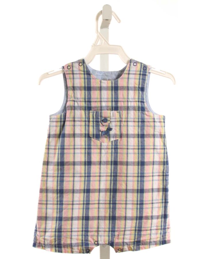 LITTLE ME  MULTI-COLOR  PLAID  SHORTALL