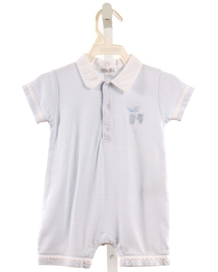 KISSY KISSY  BLUE KNIT CHECK  SHORTALL