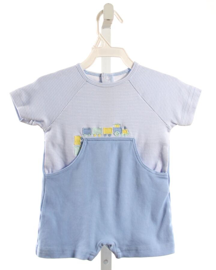 FLORENCE EISEMAN  BLUE KNIT STRIPED  SHORTALL