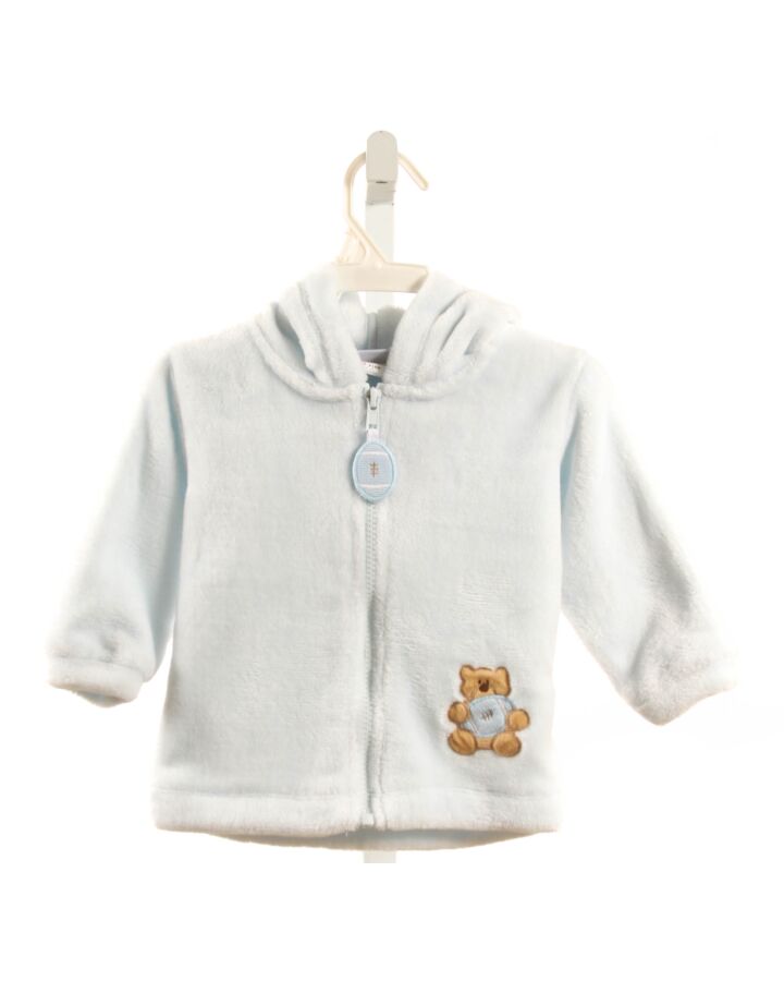 FLORENCE EISEMAN  LT BLUE FLEECE  APPLIQUED OUTERWEAR