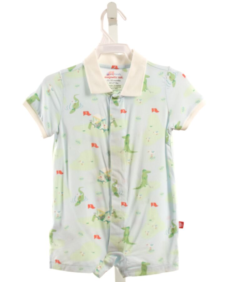 MAGNETIC ME  GREEN  PRINT  KNIT ROMPER