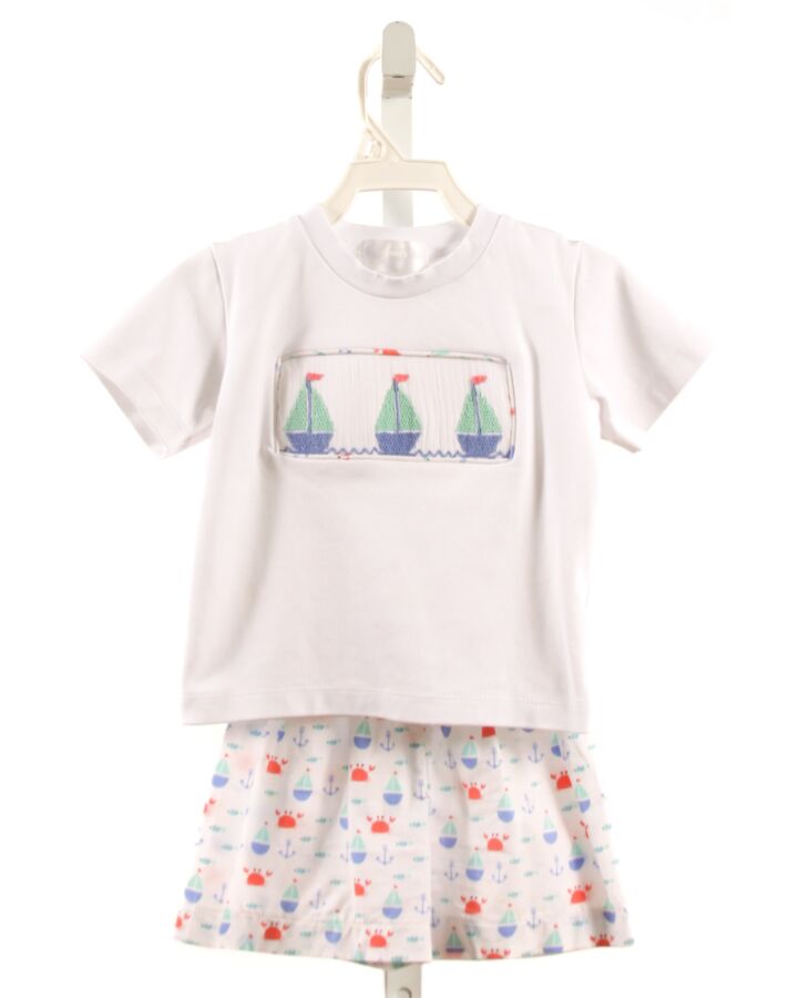 ELIZA JAMES  WHITE   SMOCKED 2-PIECE OUTFIT