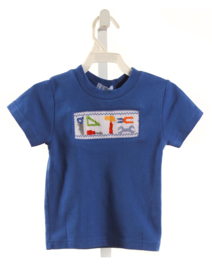 VIVE LA FETE  BLUE KNIT  SMOCKED T-SHIRT