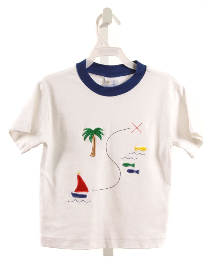 FLORENCE EISEMAN  WHITE KNIT  APPLIQUED T-SHIRT