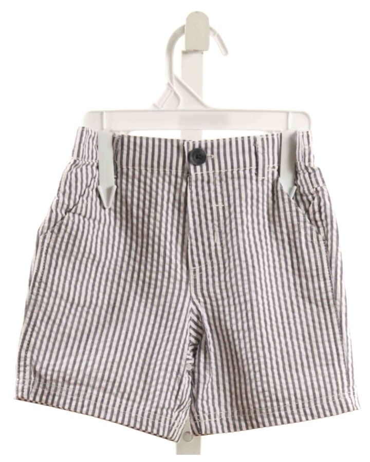 LITTLE ME  GRAY SEERSUCKER STRIPED  SHORTS