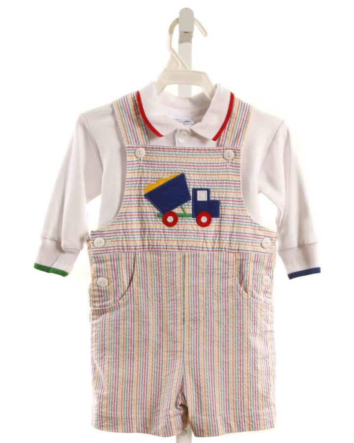 FLORENCE EISEMAN  MULTI-COLOR SEERSUCKER STRIPED APPLIQUED JON JON