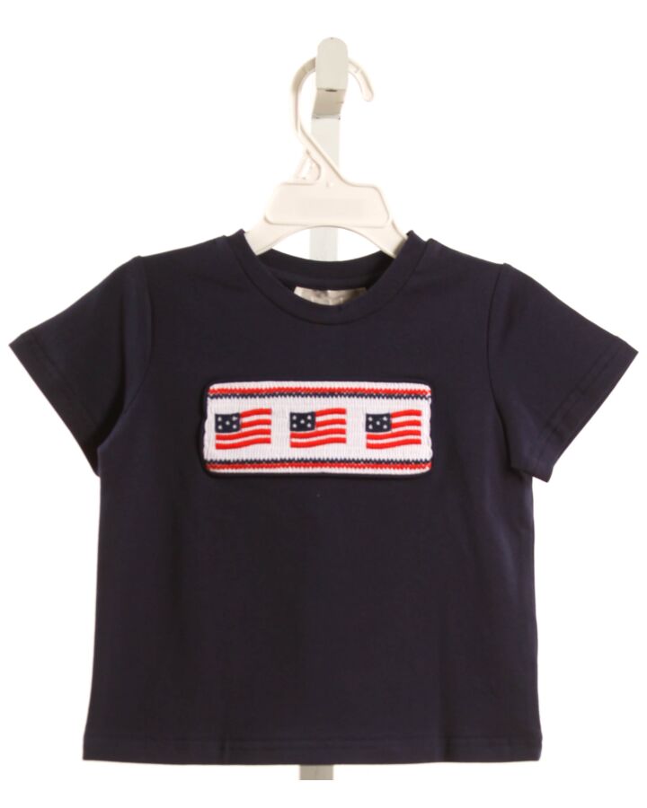 LIL CACTUS  NAVY   SMOCKED T-SHIRT