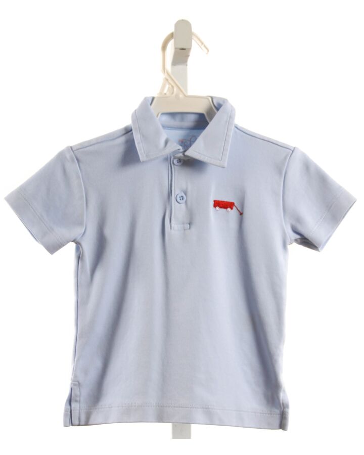 JAMES & LOTTIE  LT BLUE   EMBROIDERED KNIT SS SHIRT