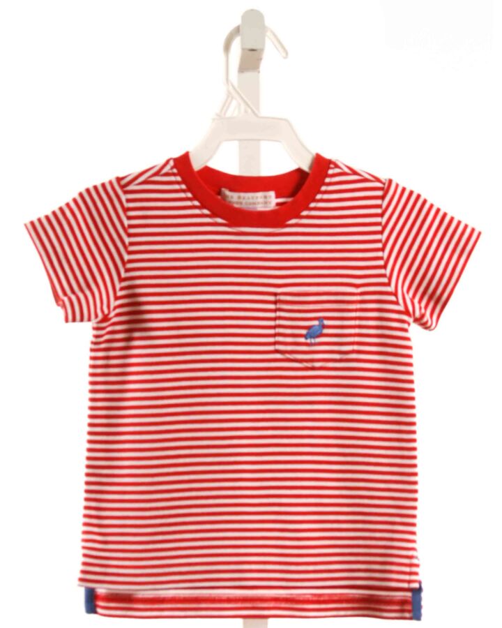 THE BEAUFORT BONNET COMPANY  RED  STRIPED  KNIT SS SHIRT