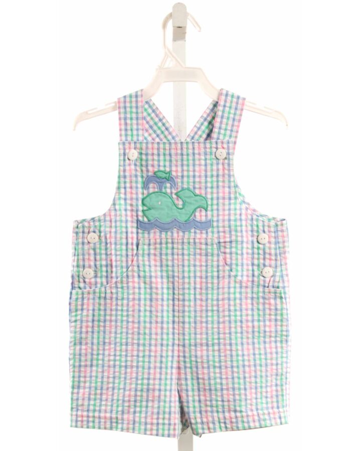 FLORENCE EISEMAN  MULTI-COLOR SEERSUCKER PLAID APPLIQUED JON JON