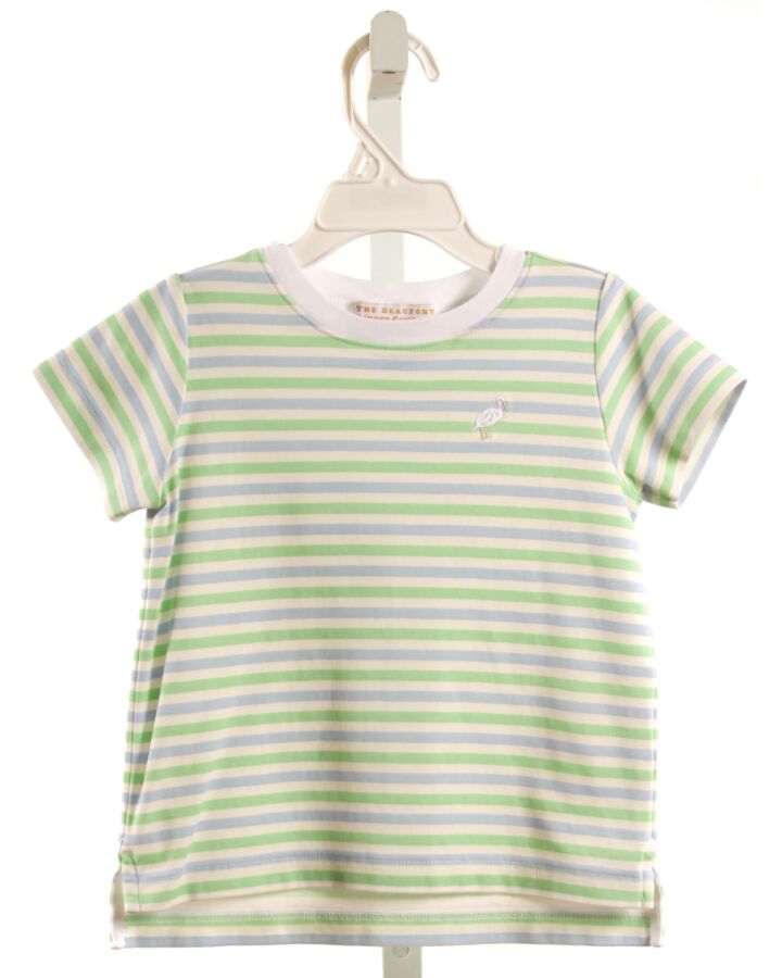 THE BEAUFORT BONNET COMPANY  MINT  STRIPED  KNIT SS SHIRT