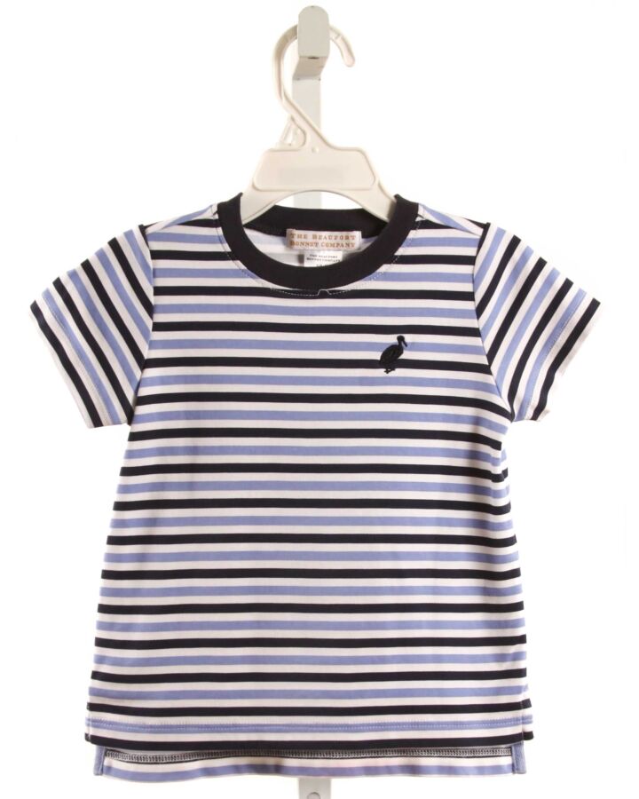 THE BEAUFORT BONNET COMPANY  BLUE  STRIPED  KNIT SS SHIRT