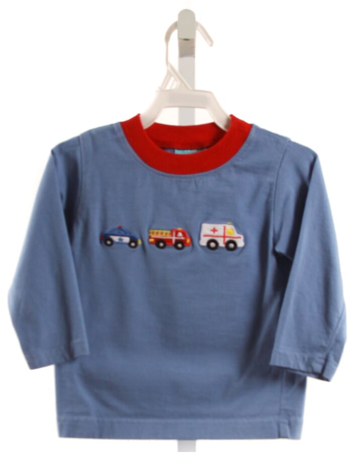 CLAIRE AND CHARLIE BLUE KNIT LS SHIRT