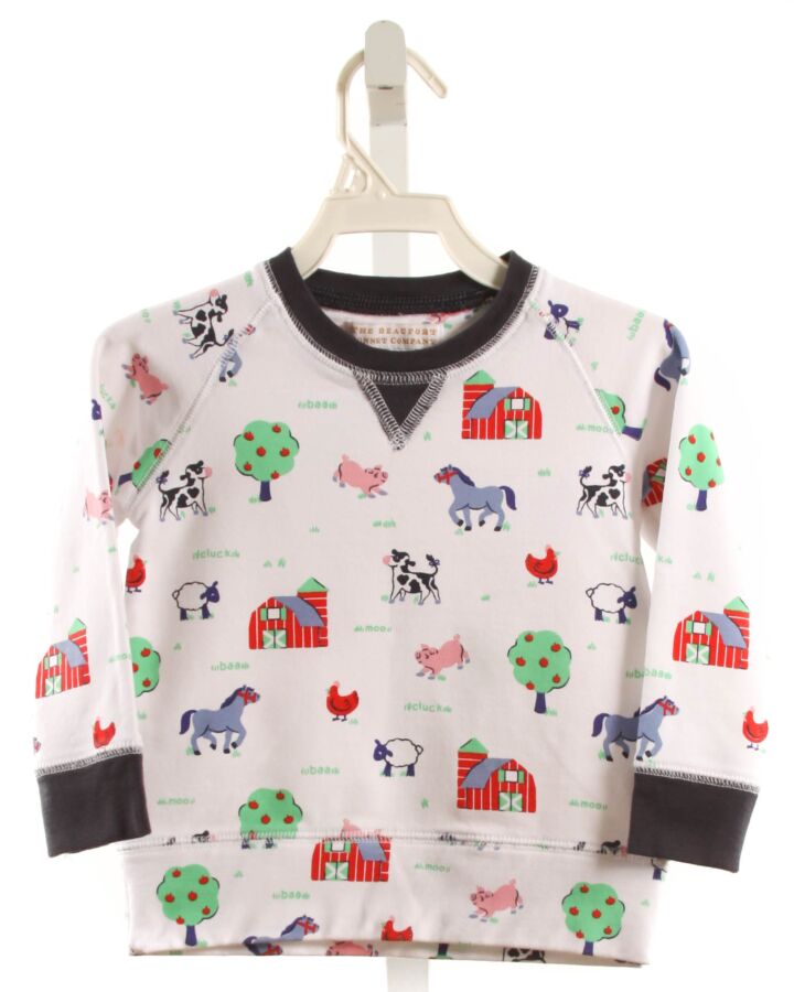 THE BEAUFORT BONNET COMPANY  BLUE   PRINTED DESIGN PULLOVER