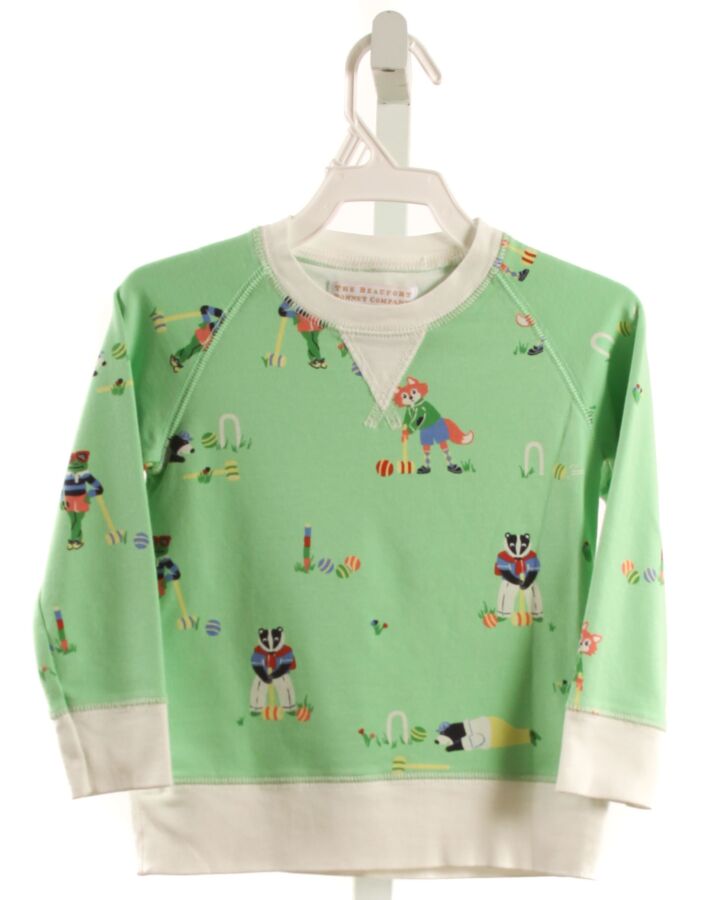 THE BEAUFORT BONNET COMPANY  GREEN   PRINTED DESIGN PULLOVER