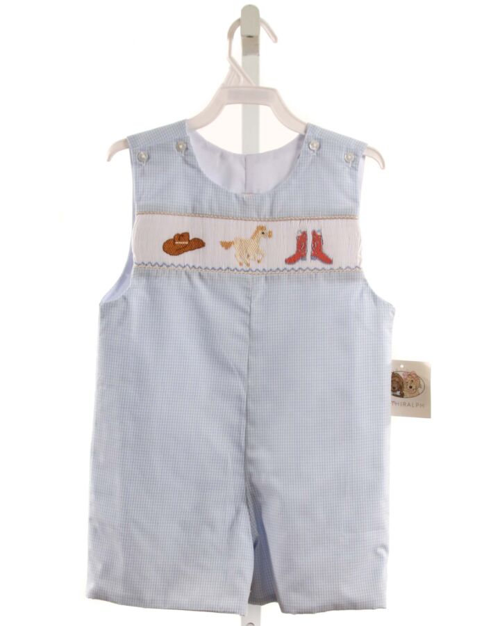 RUTH AND RALPH BLUE GINGHAM SMOCKED JON JON