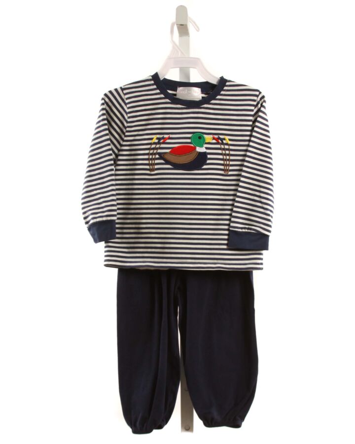 CECIL & LOU BLUE STRIPED 2-PIECE OUTFIT