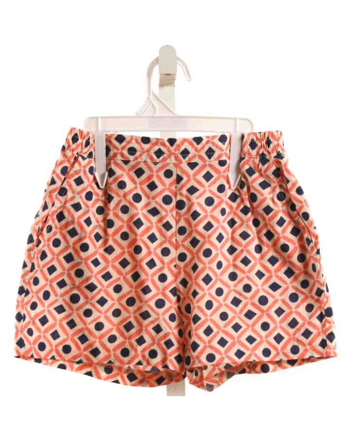 BISBY BY LITTLE ENGLISH  ORANGE   PRINTED DESIGN SHORTS